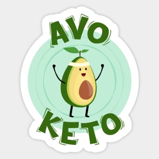 Avoketo Funny Workout Keto Diet Avocado Happy Sticker